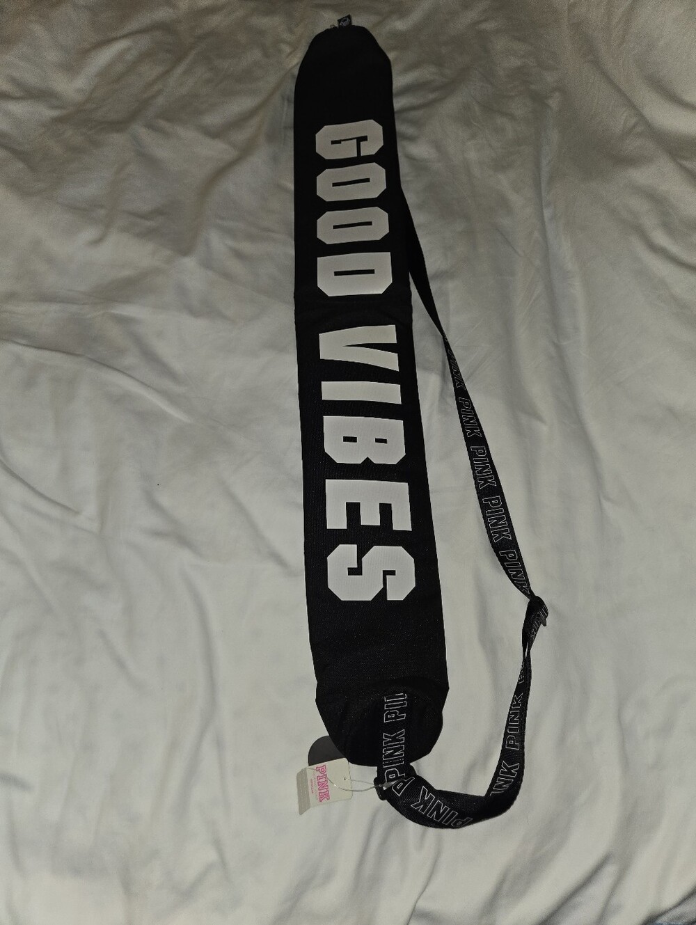 PINK Victoria's Secret Black 'Good Vibes' Sling Can Cooler